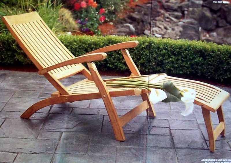 WholesaleTeak Grade-A Teak Multi Position Sun Double Chaise Lounger Steamer with Slide Out Tray Furniture only Giva Collection #WHCHGV2 